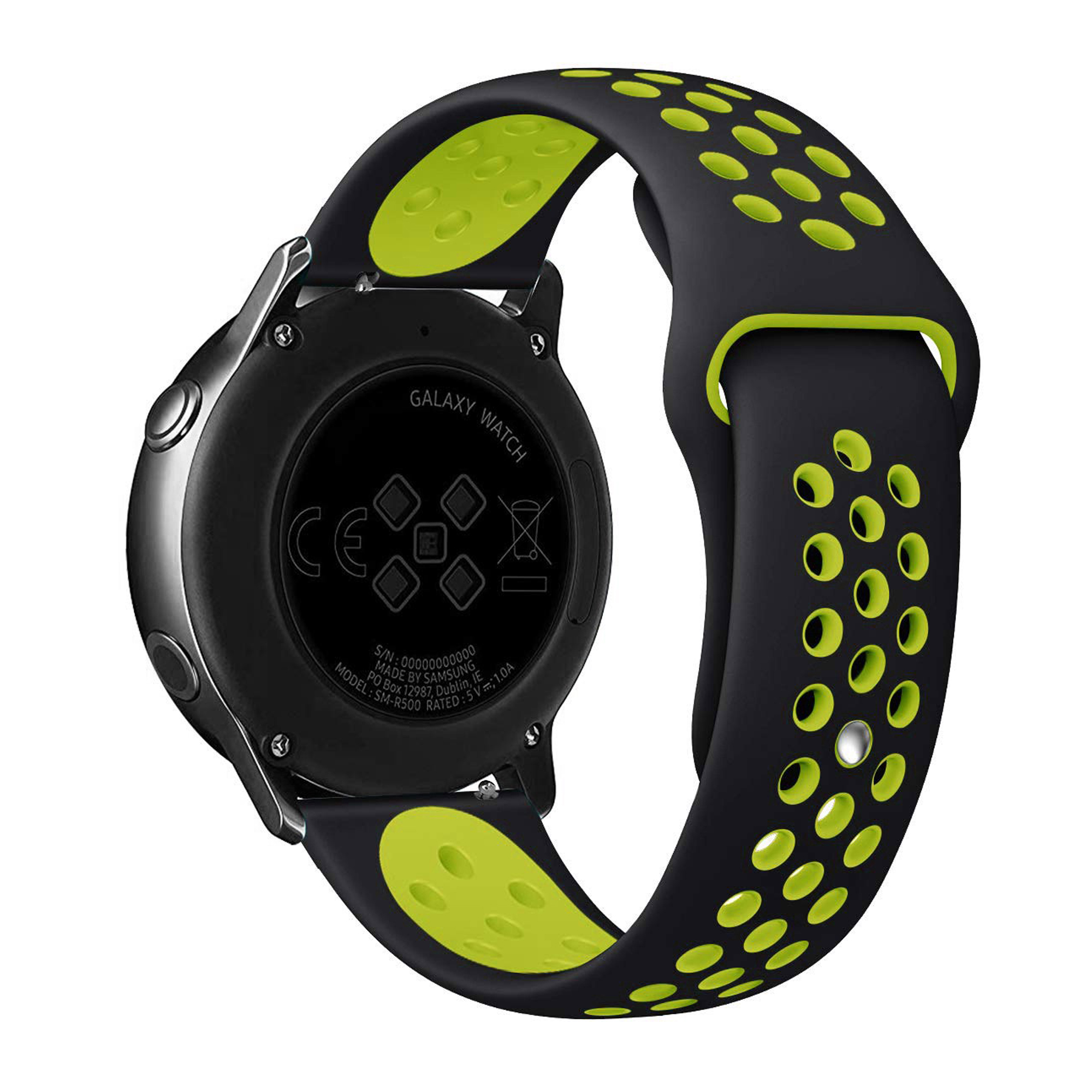 Ремешок Универс 22mm N Sport для Samsung/Amazfit/Huawei (Black/Light Green)