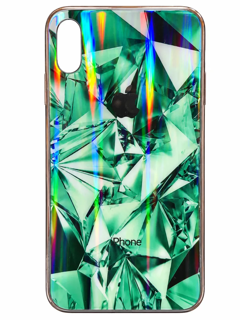 Чехол Силикон Glass TPU Prism для Apple iPhone Xs Max, цвет зеленый
