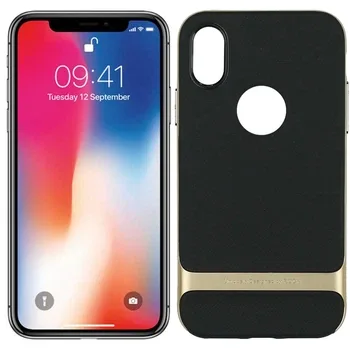 Силикон Rock Royce Original для iPhone X, цвет чёрно-золотой