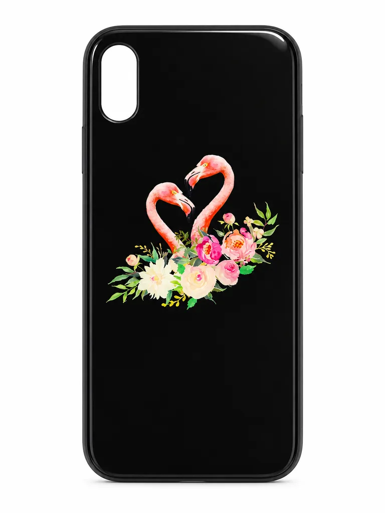 Чехол Силикон Case Original Glass Print для Apple iPhone X / Xs Лебеди