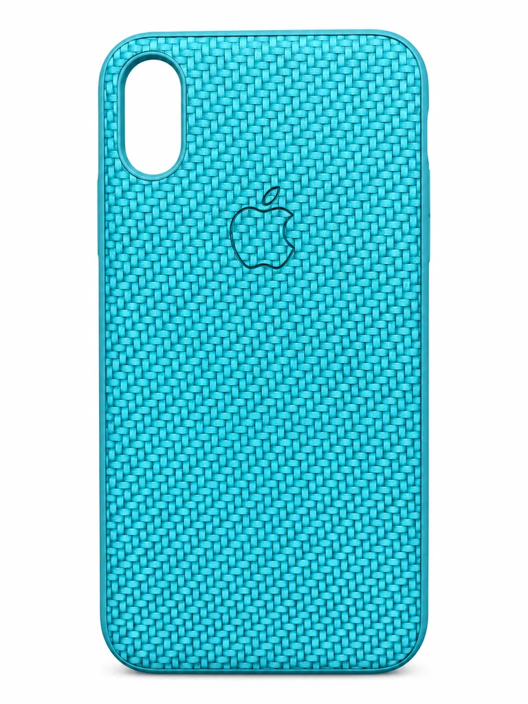Задняя накладка Carbon для Apple iPhone X / Xs, цвет голубой