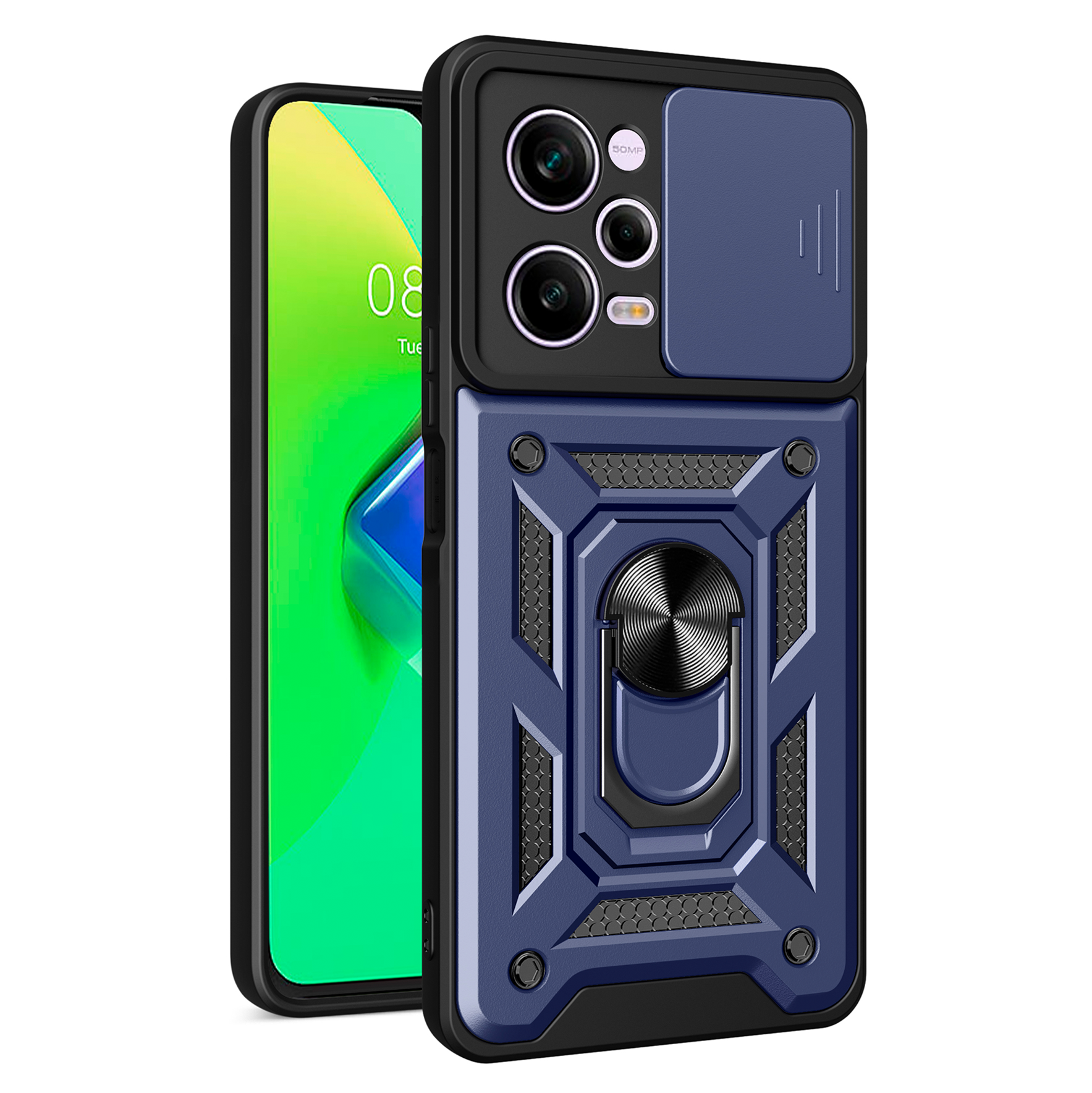 Armor Case With Curtain for Xiaomi Redmi Note 12 4G (Dark Blue)