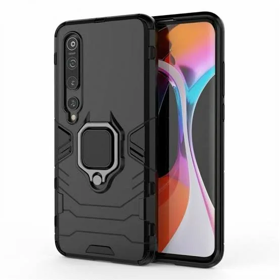 Чехол Armor Case с кольцом для Xiaomi Mi 10, цвет черный