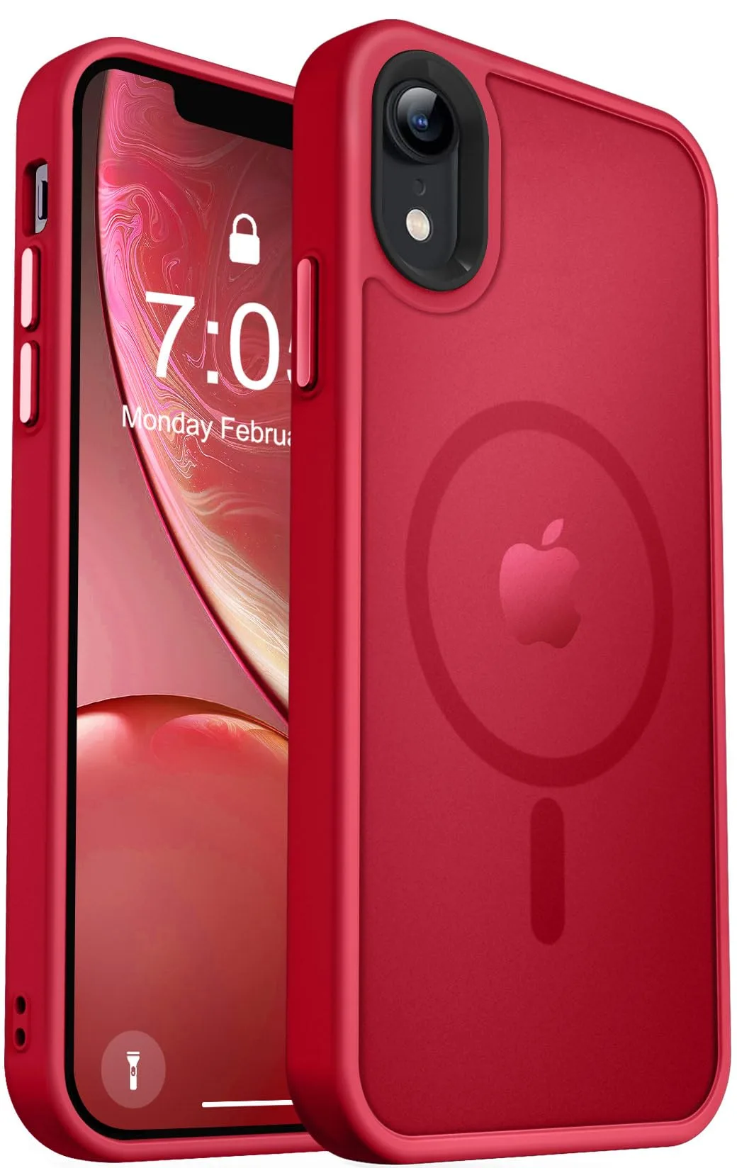 Чехол Magnetic с стеклом для Apple iPhone XR, цвет красный