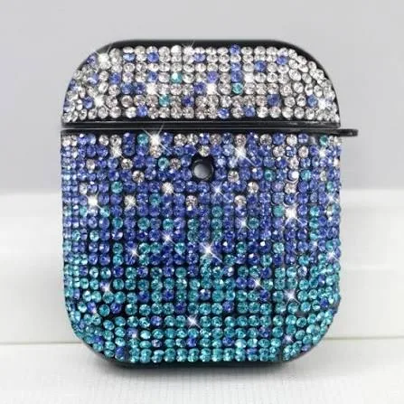 Футляр для наушников AirPods Sequins Crystal, цвет голубой