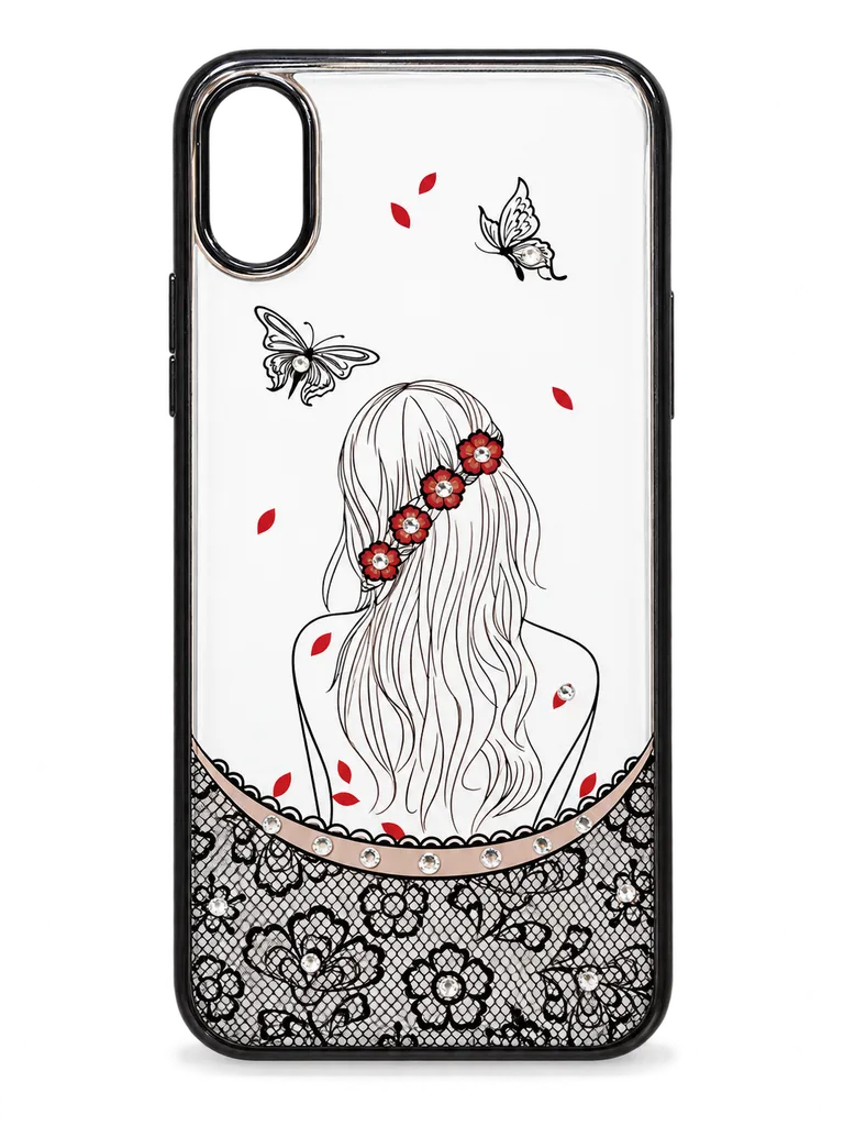 Чехол Simple Beauty Shadow Love Series для Apple iPhone X, цвет черный