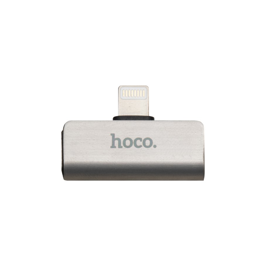 Переходник Hoco LS24 Dual Lightning Converter (Стальной)