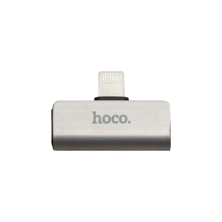 Переходник Hoco LS24 Dual Lightning, цвет стальной