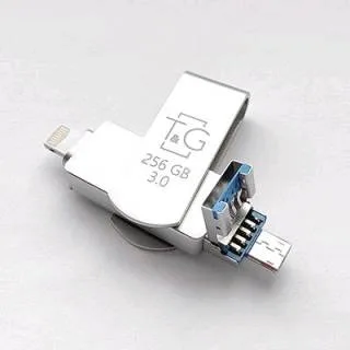 USB OTG T&G 3&1 Lightning & Android 128gb Metal 007 (Стальной)