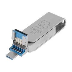USB OTG T&G 3&1 Lightning & Android 256gb Metal 007, цвет стальной