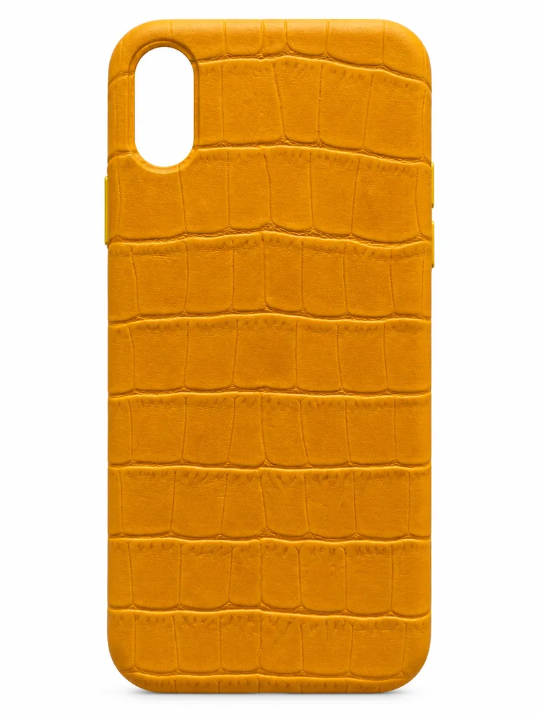 Чехол Leather Croc для Apple iPhone X / Xs, цвет оранжевый