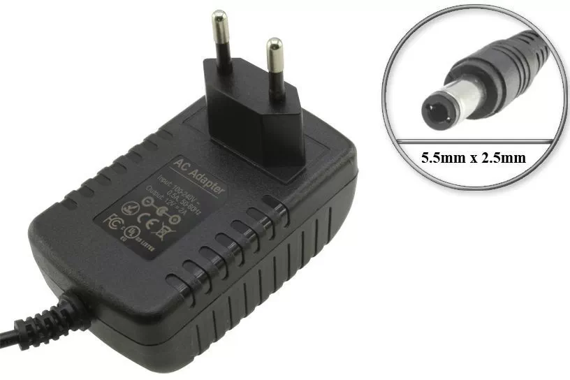 Сетевое зарядное устройство для роутеров и Т2 12V 1A, цвет черный, 5,5×2,5