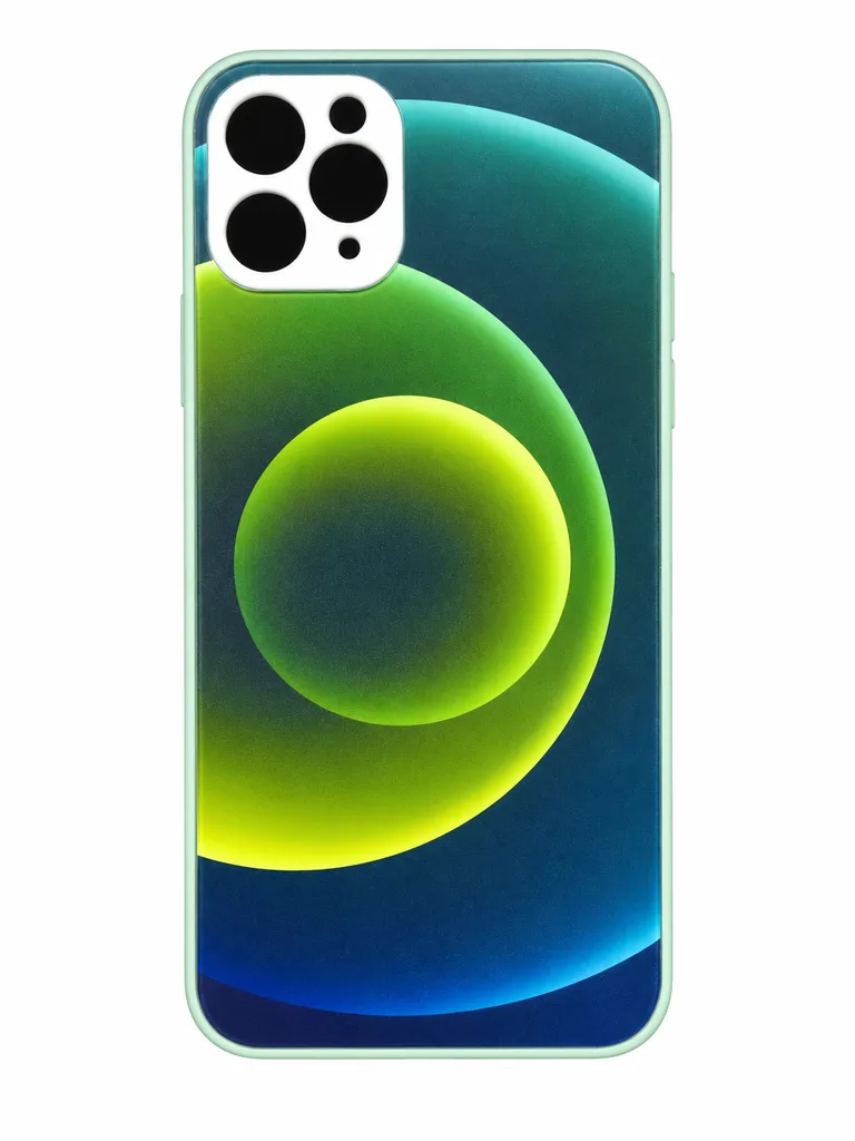 Чехол Glass TPU Prism Circles для Apple iPhone 11 Pro Max, цвет зеленый синий