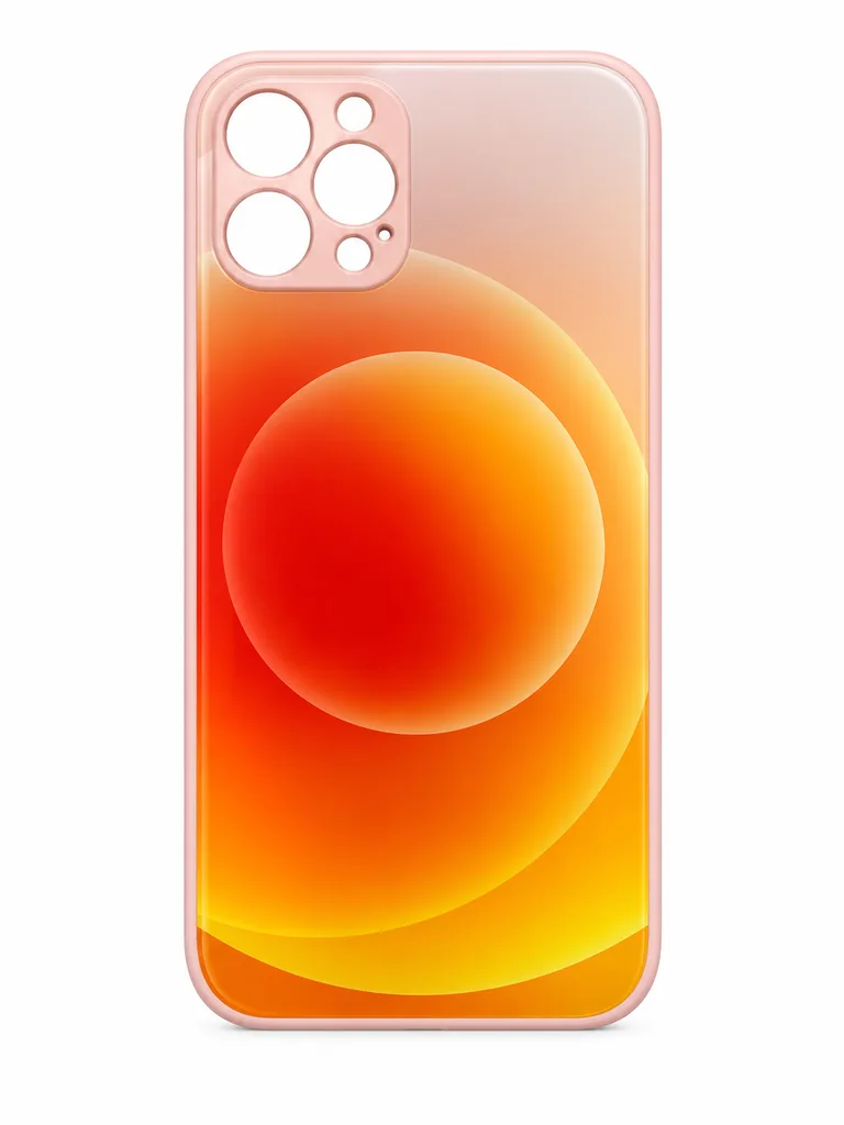 Чехол Glass TPU Prism Circles для Apple iPhone 12 Pro, цвет оранжевый-желтый