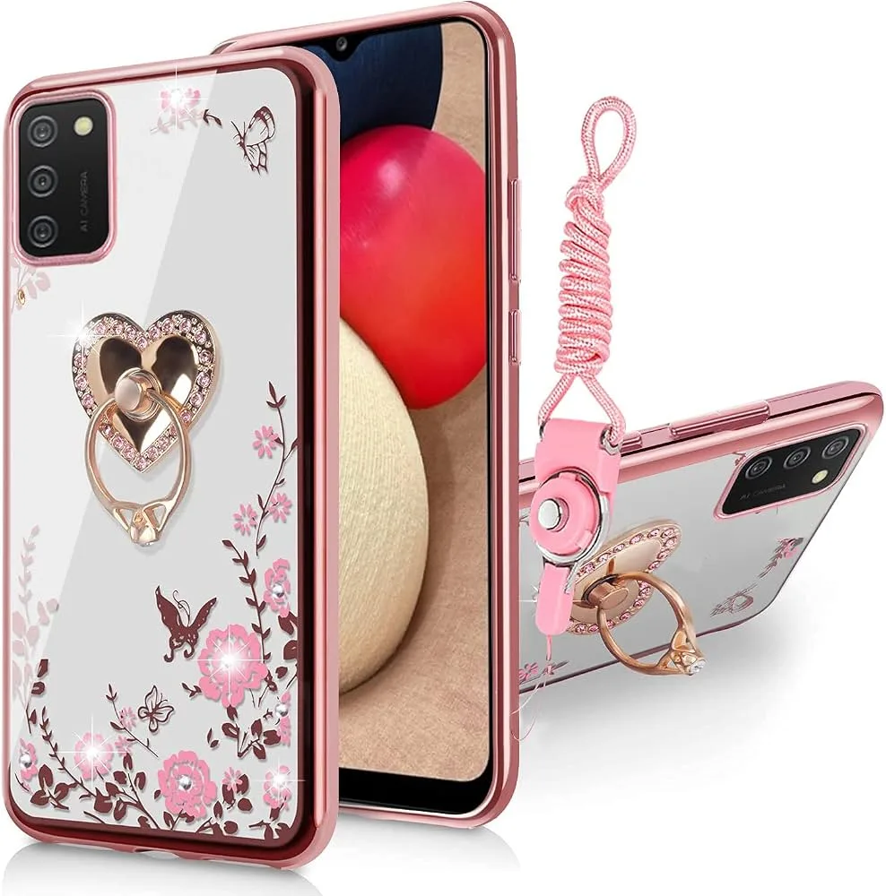 Чехол Glass TPU Prism Circles для Samsung Galaxy A03s, цвет розово-красный