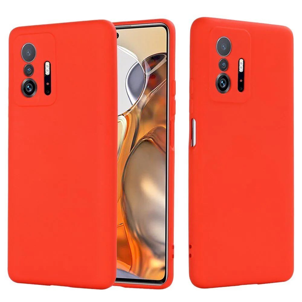 Чехол для Xiaomi 11T с рамкой, цвет оранжевый