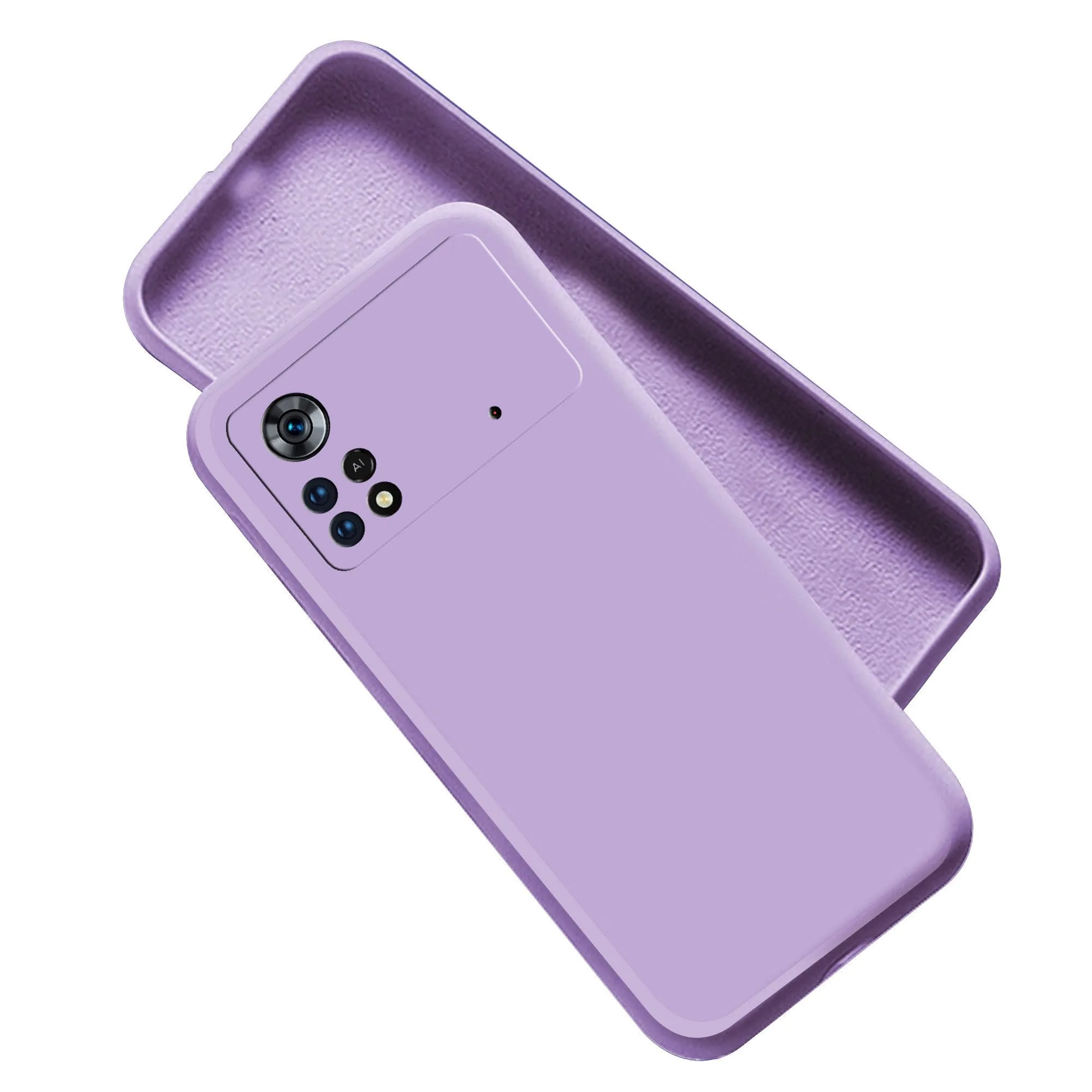 Чехол для Xiaomi Poco M4 Pro 4G с рамкой, цвет сиреневый