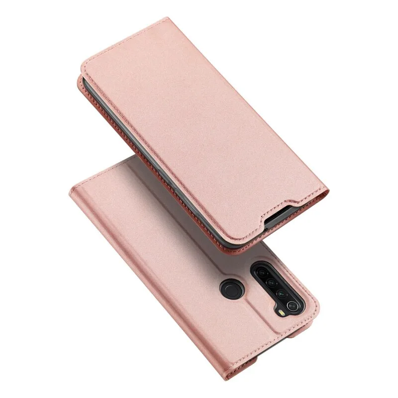 Книжка для Xiaomi Redmi Note 8 2019, цвет розовый золотой