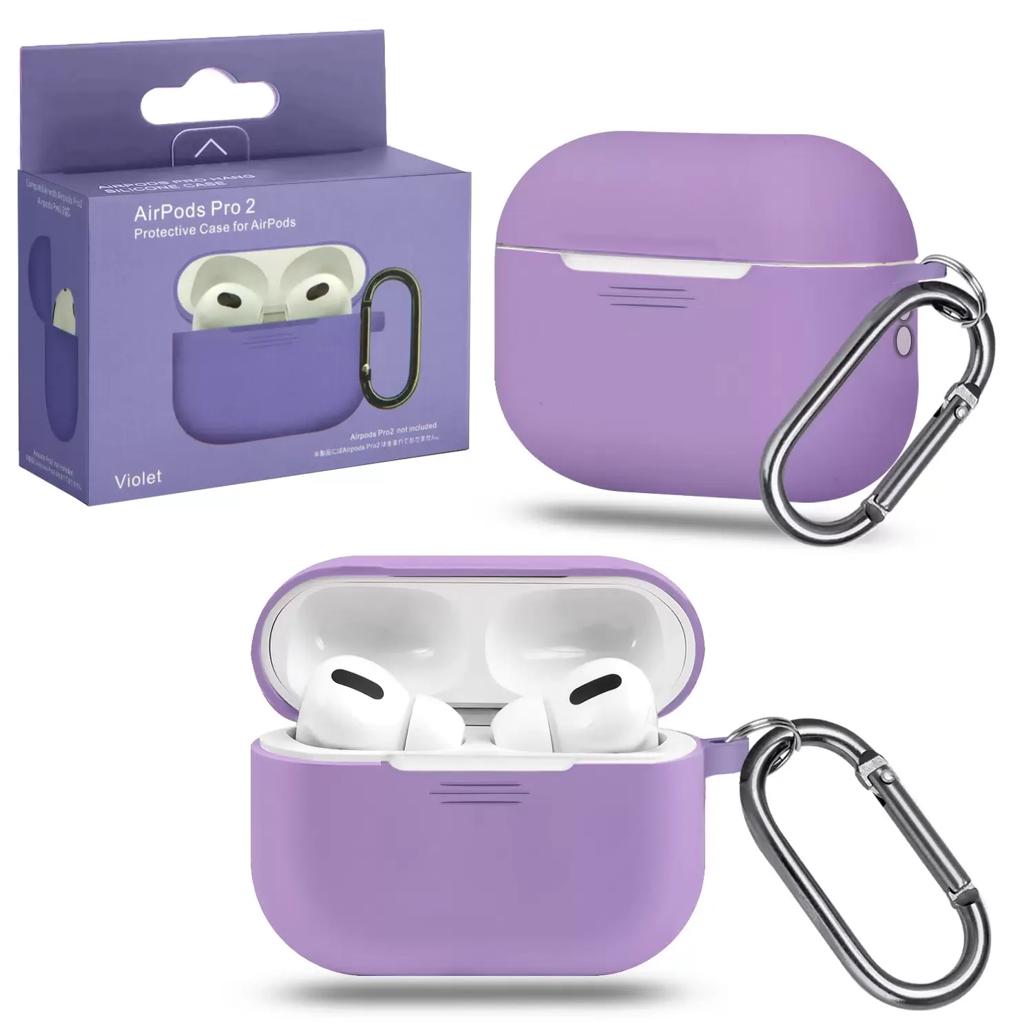Чехол для AirPods Pro 2 с микрофиброй, цвет виноградный