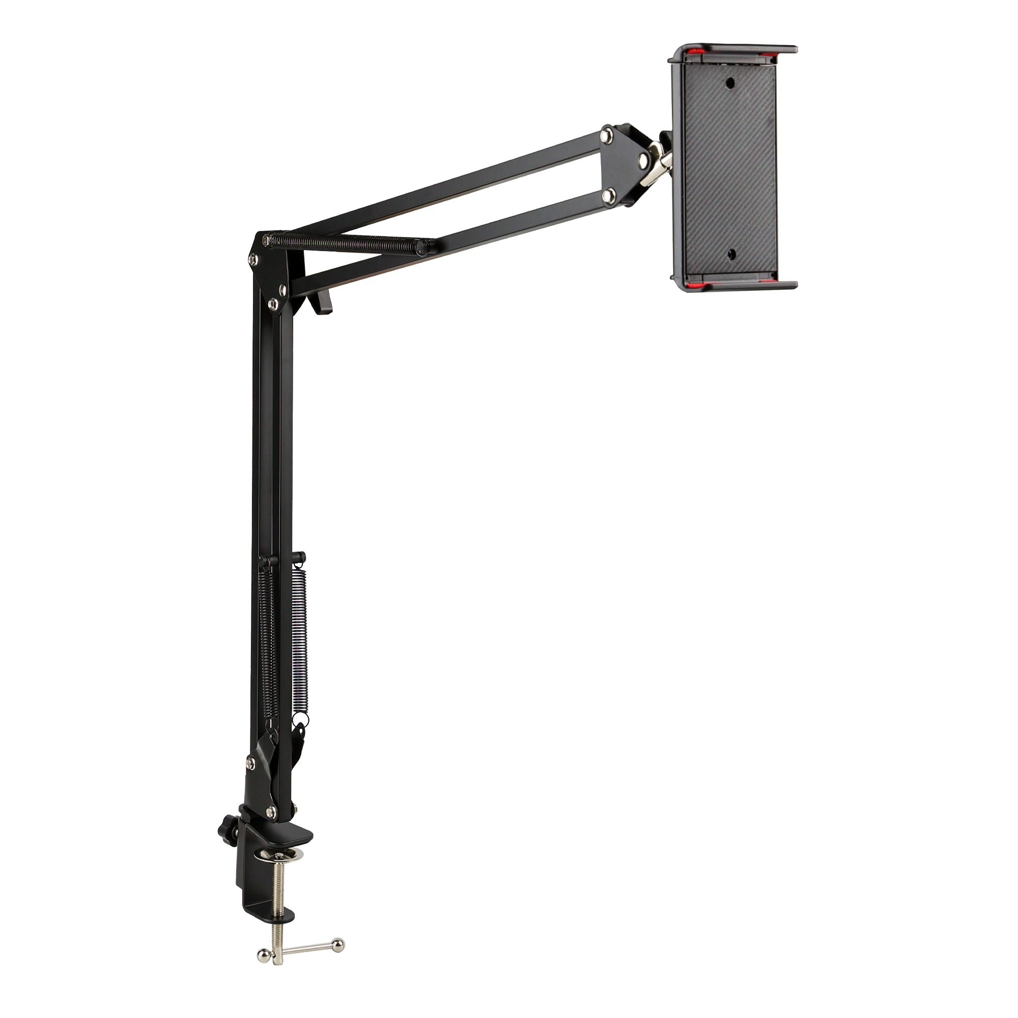 Штатив-Пантограф Подпружиненный на Струбцине 2 Зажима (Черный)