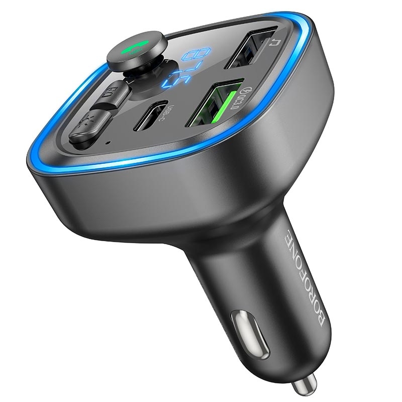 Модулятор Borofone BC48 Broad QC3.0 car BT FM transmitter (Черный)