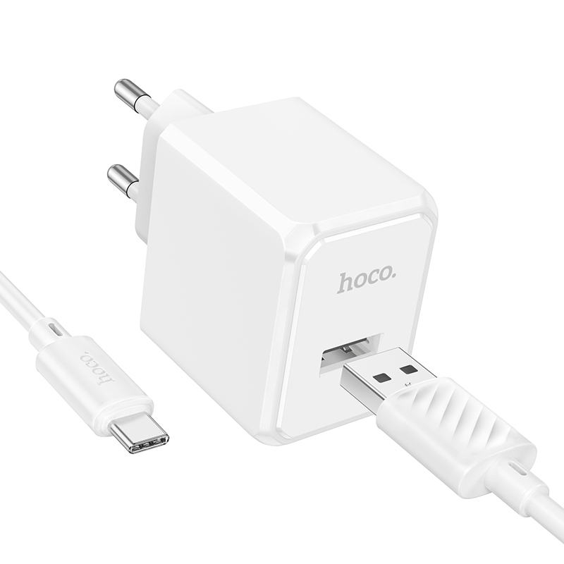 Сетевое Зарядное Устройство Hoco CS11A 1USB 2.1A+USB to Type-C (Белый)