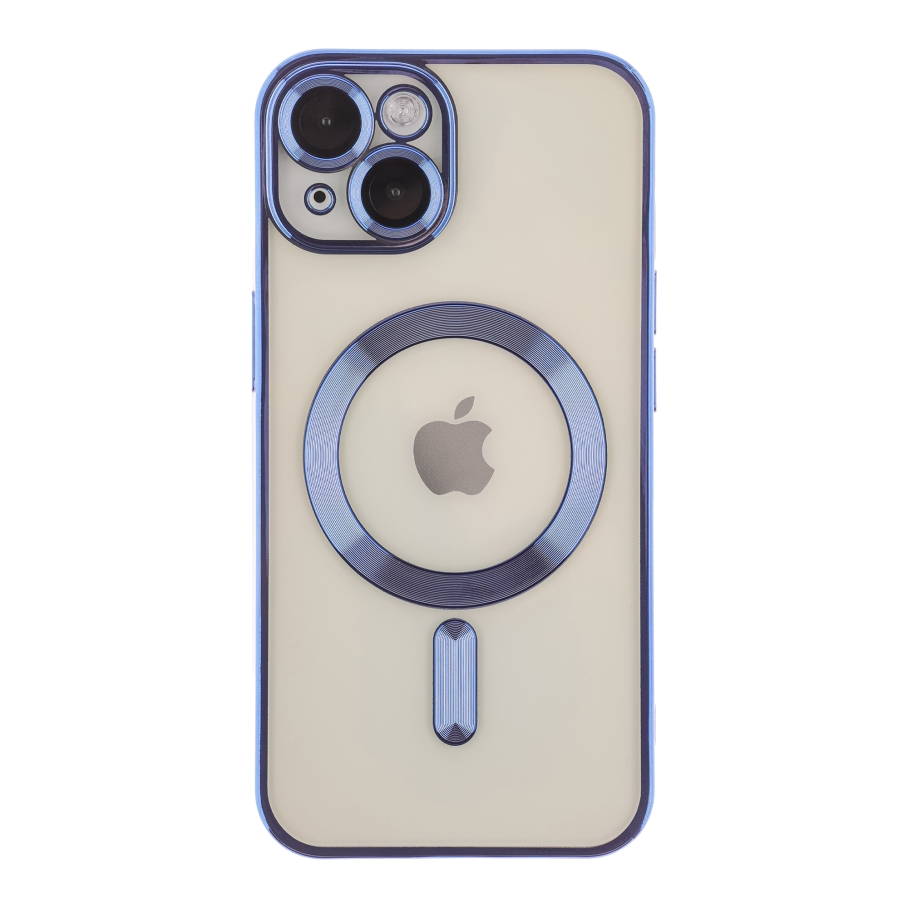 Чехол TPU Metallic Full Camera with Magsafe для Iphone 15 (Blue)