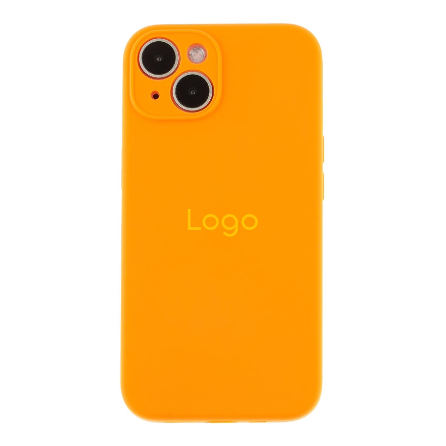 Чехол Silicone Case Full Size with Frame для iPhone 14 (13.Orange)