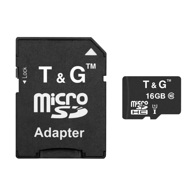 Карта памяти T&G MicroSDHC (UHS-1) 16gb 10 Class & Adapter, цвет чёрный