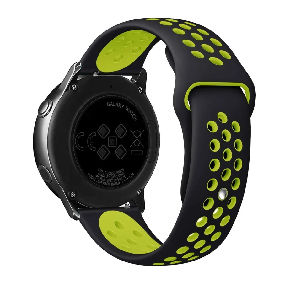 Ремешок Универс 22mm N Sport, цвет черный/светло-зелёный