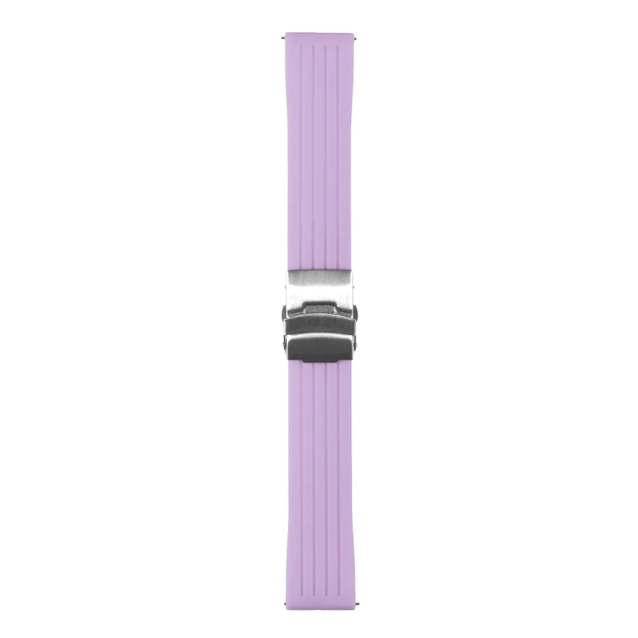 Ремешок Универс 22mm Silicone+Metal lock для Samsung/Amazfit/Huawei, цвет светло-сиреневый