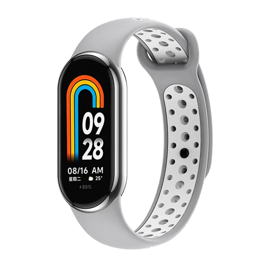 Ремешок для Xiaomi Mi Band 8 / 9 N Sport, цвет серый/белый