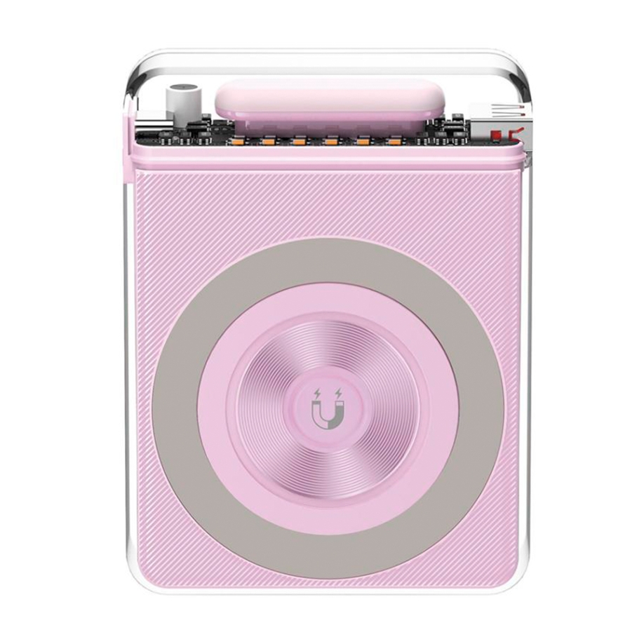 Power Bank XO PR226 Mini Transparent Magnetic Absorption 15W 10000mAh (Фиолетовый)