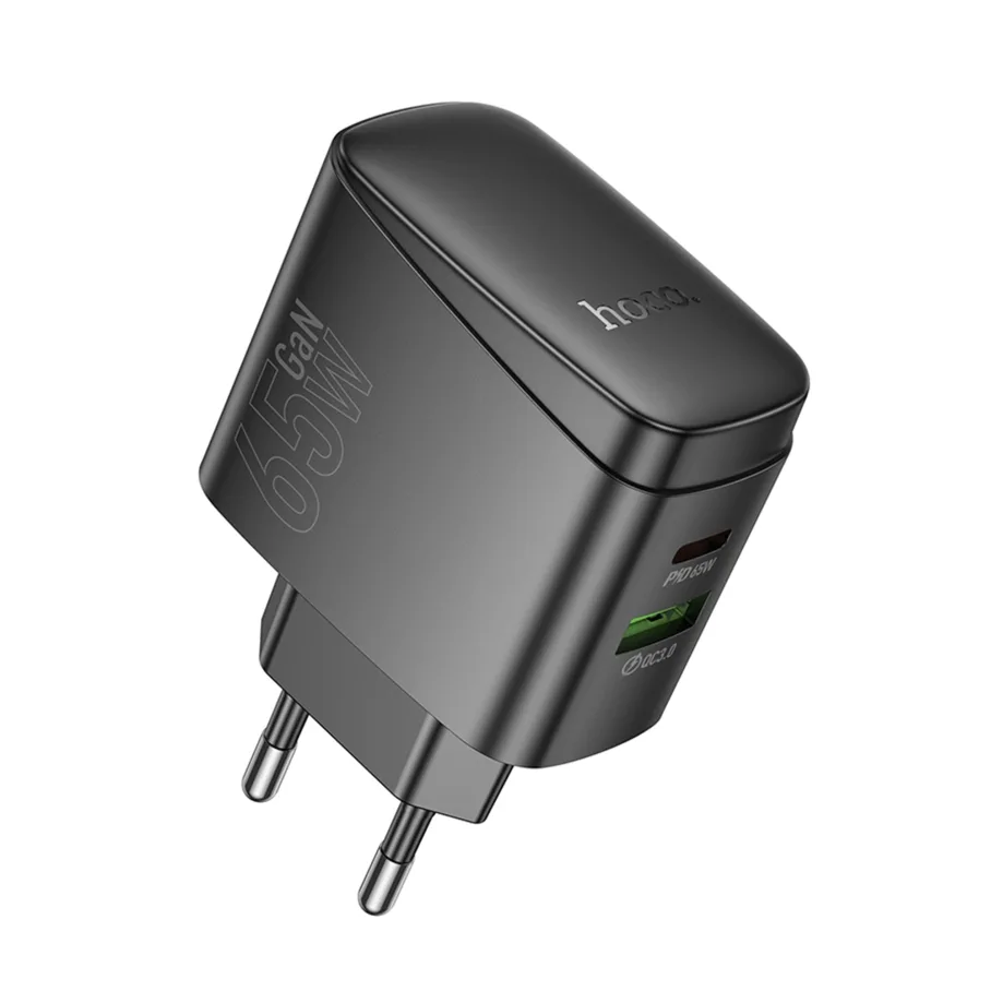 Сетевое Зарядное Устройство Hoco CS63A 1USB/1USB-C PD65W/QC GAN (Черный)