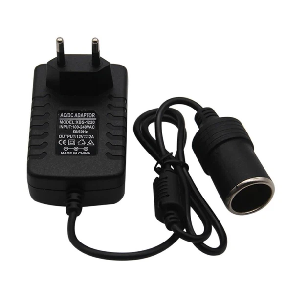 Сетевое Зарядное Устройство AC 220V to Car Cigarette 12V (2A) EU (Черный)