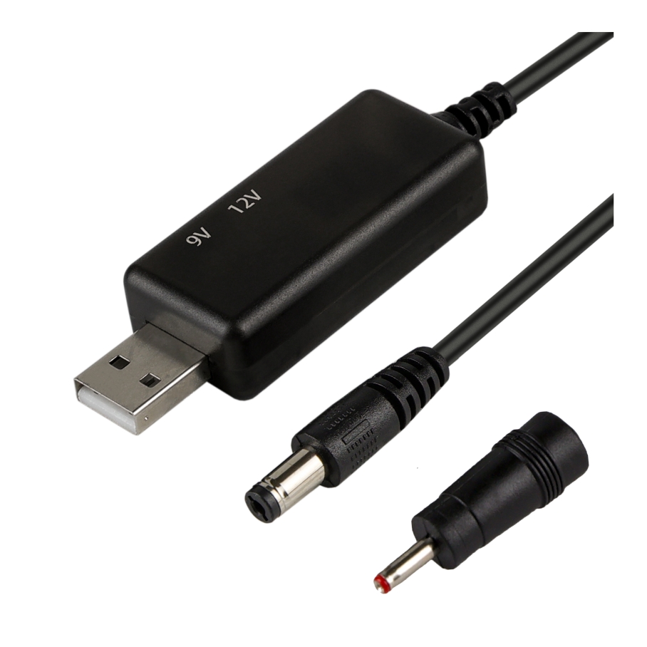 USB to DC для роутера с 5v на 9V(2A) или 12V(1.5A) 5.5х2.1/3.5x1.35 mm с переключателем (Черный)