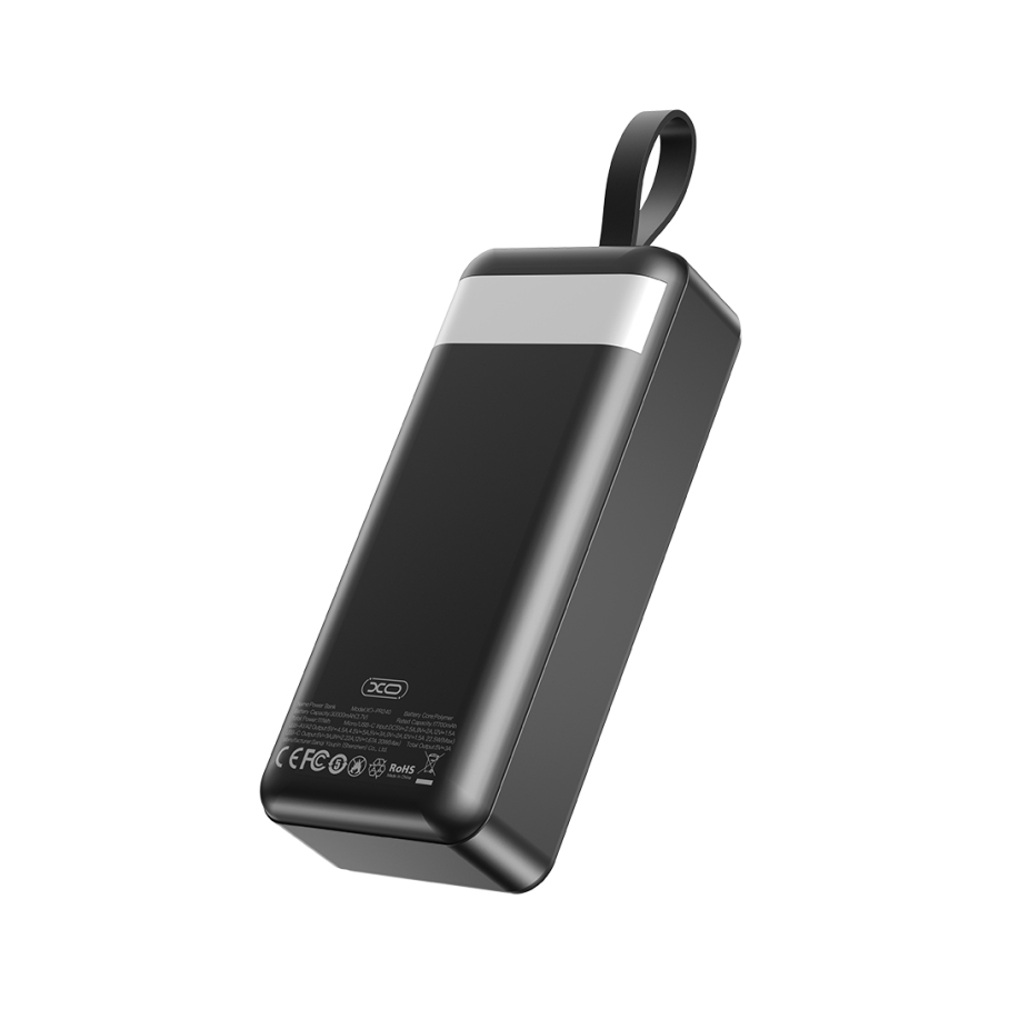Power Bank XO PR240 QC22.5W PD20W digital display, with light, 30000 mAh (Черный)
