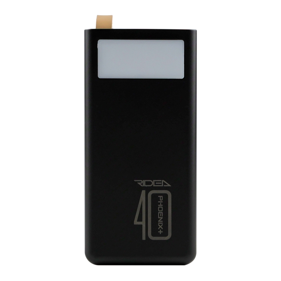 Power Bank Ridea RP-D40L+ Phoenix40+ PD/QC 3.0 20W digital display + lamp 40000 mAh (Черный)