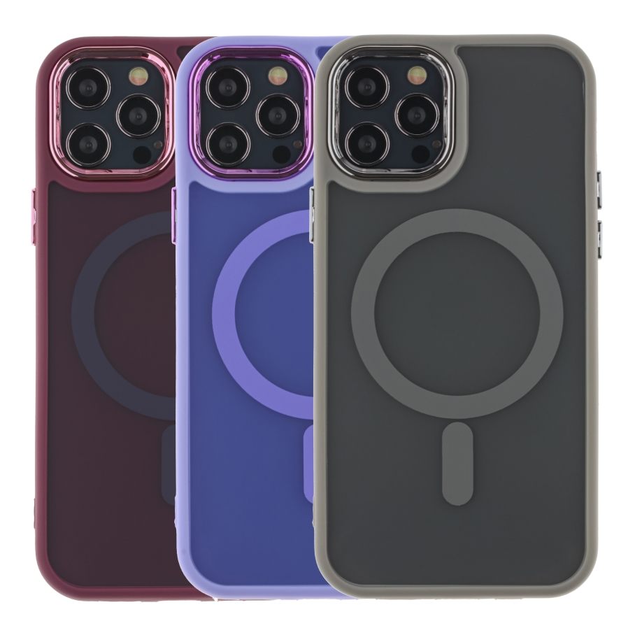 Чехол TPU+PC Color Chrome with Magsafe для iPhone 13 Pro Max (Dark Purple)