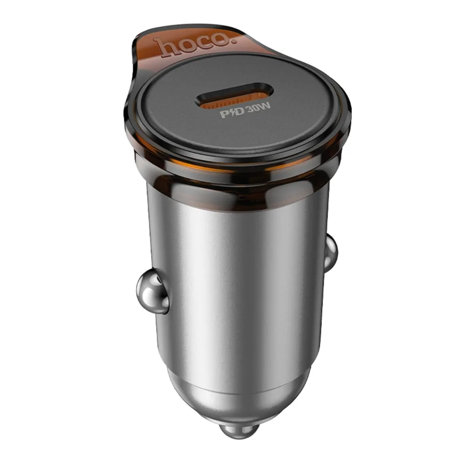 Авто Зарядное Устройство Hoco NZ16 1USB-C QC/PD30W, цвет серый