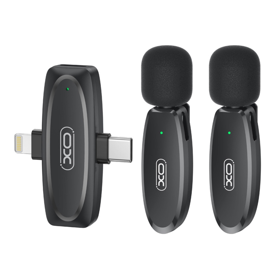 Микрофон Петличный Беспроводной XO MKF010 Twin Type-C+IP (Черный)