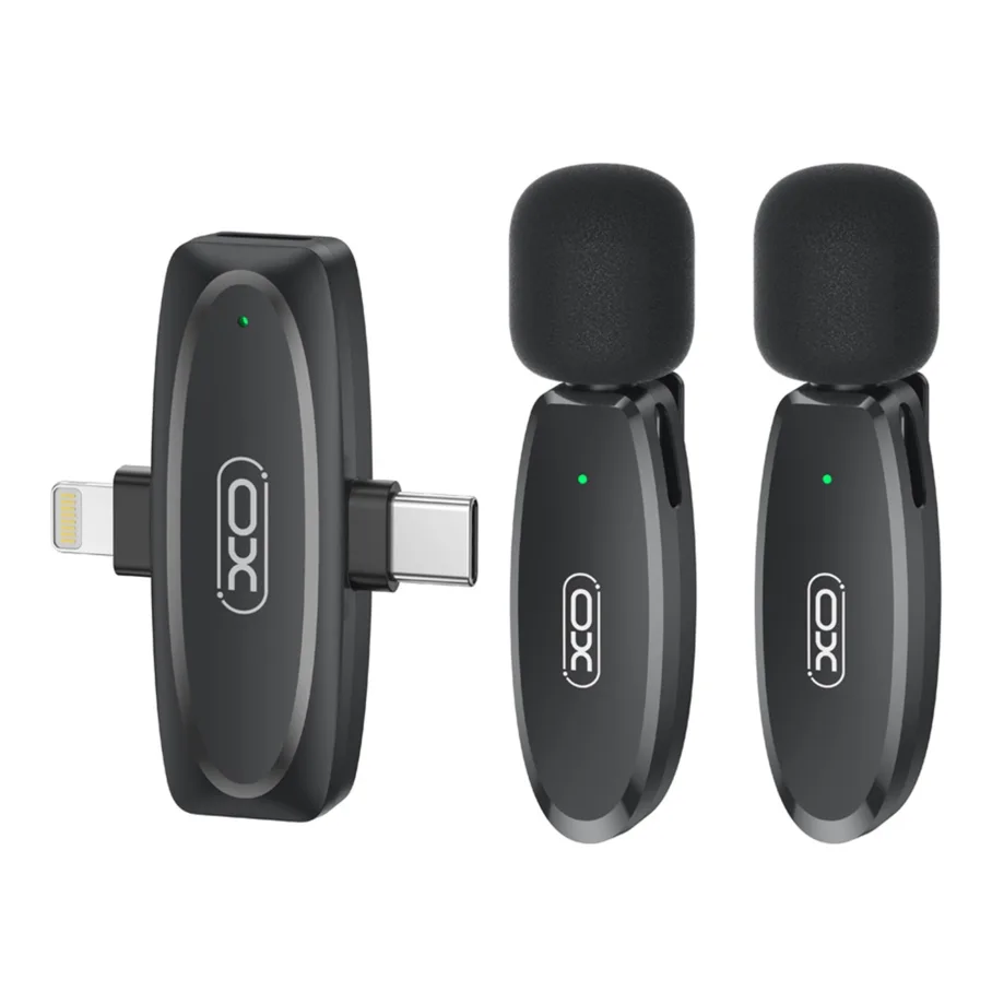 Микрофон Петличный Беспроводной XO MKF010 Twin Type-C+IP, цвет черный