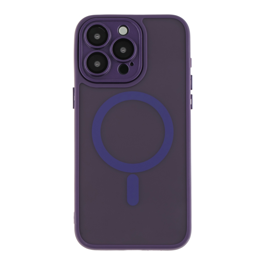 Чехол TPU+PC Magnetic Matte Camera Lens with Magsafe для iPhone 14 (Purple)