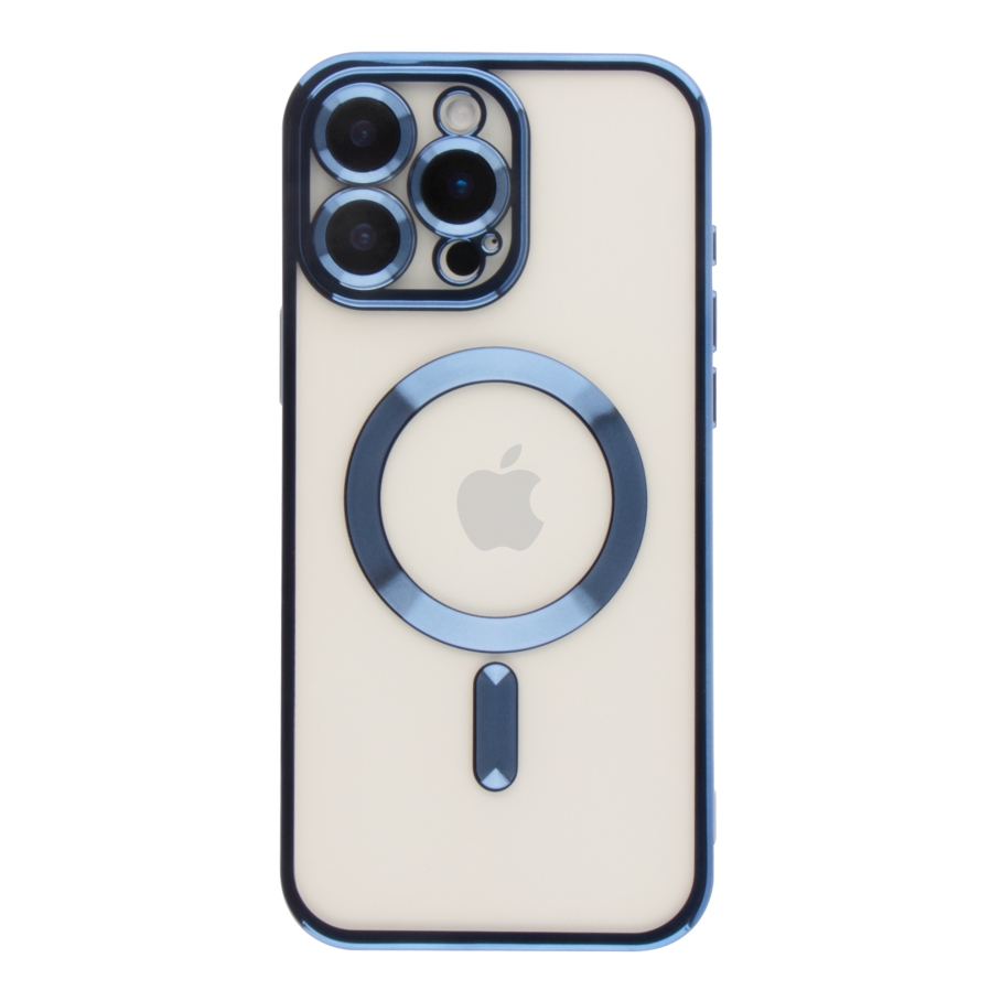Чехол TPU Metallic Full Camera with Magsafe для iPhone 16 (Blue)