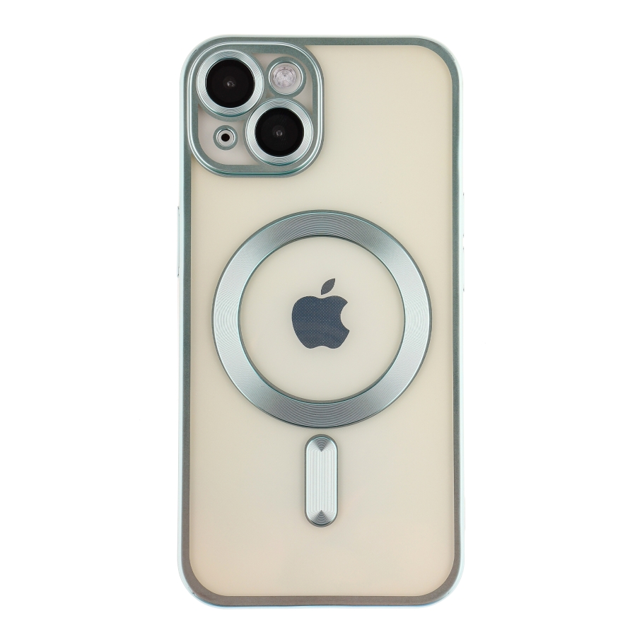 Чехол TPU Metallic Chrome Full Camera with Magsafe для iPhone 14 (Chrome Green)