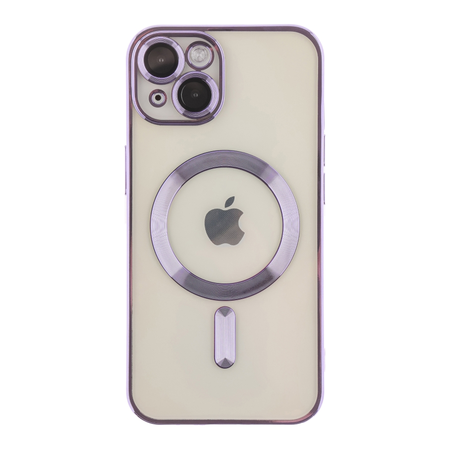 Чехол TPU Metallic Full Camera with Magsafe для iPhone 15 (Purple)