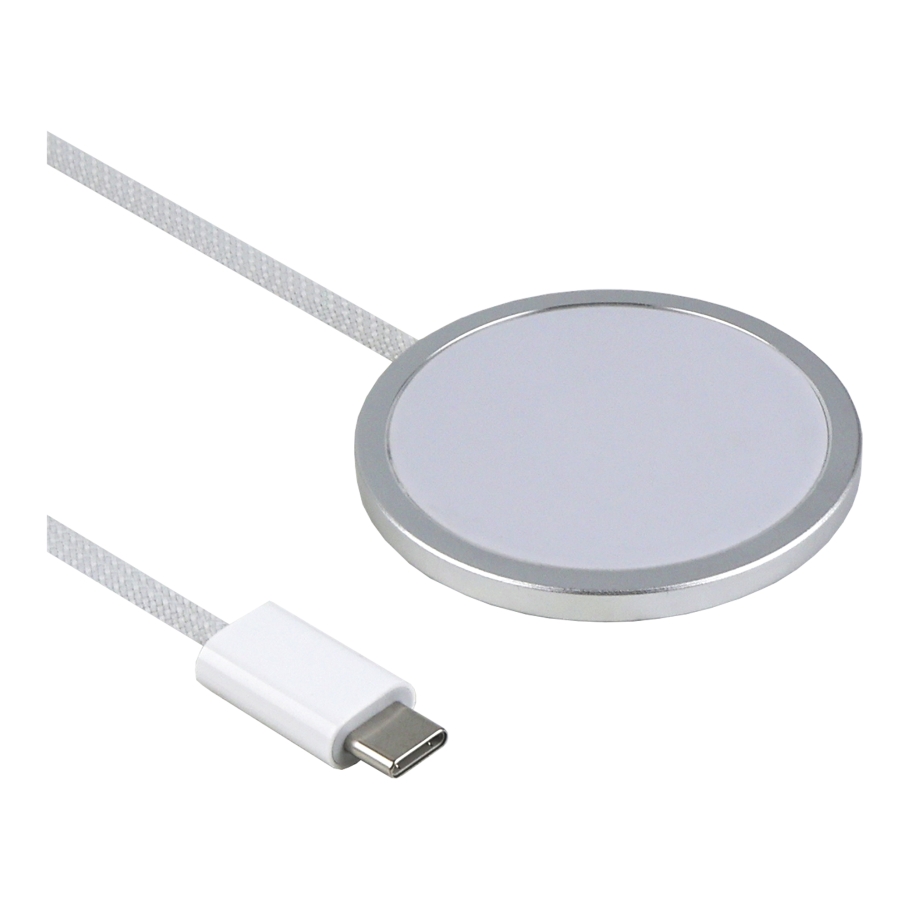Беспроводное Зарядное Устройство MagSafe Type-C Nylon QI2 25W 1:1 (Белый)