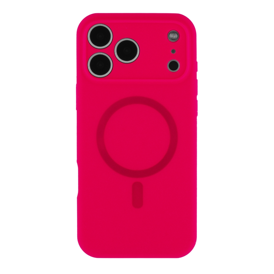 Чехол Glow Silicone Case Full Camera with Magsafe для iPhone 17 Pro Max (Hot pink)