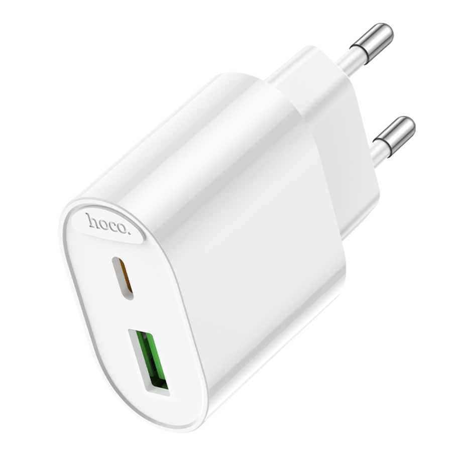 Сетевое Зарядное Устройство Hoco C109A 1USB-C/1USB PD/QC 20W (Белый)