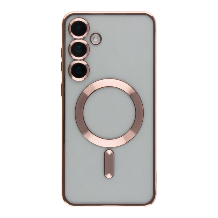 Чехол TPU Metallic Full Camera with Magsafe для Samsung Galaxy S24+ 5G (S926) (Rose Gold)